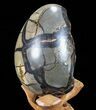 Septarian Dragon Egg Geode - Black Crystals #72070-2